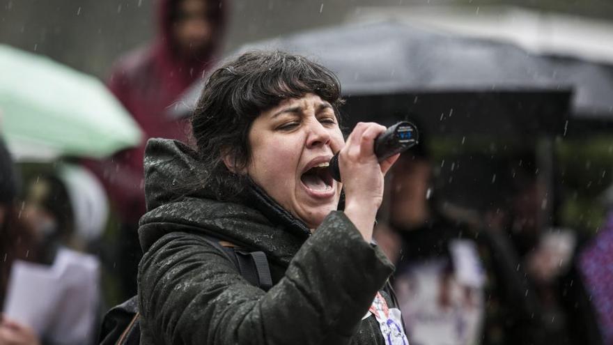 Manifestación estudiantil por el 8M en Oviedo