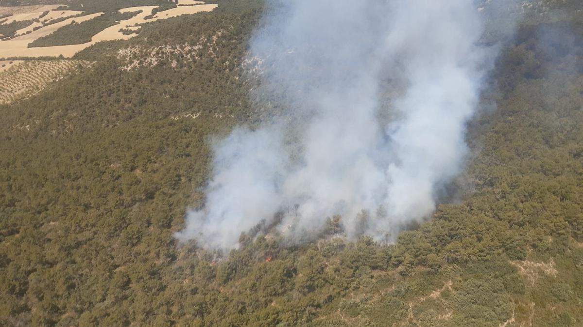 Vista aérea del incendio