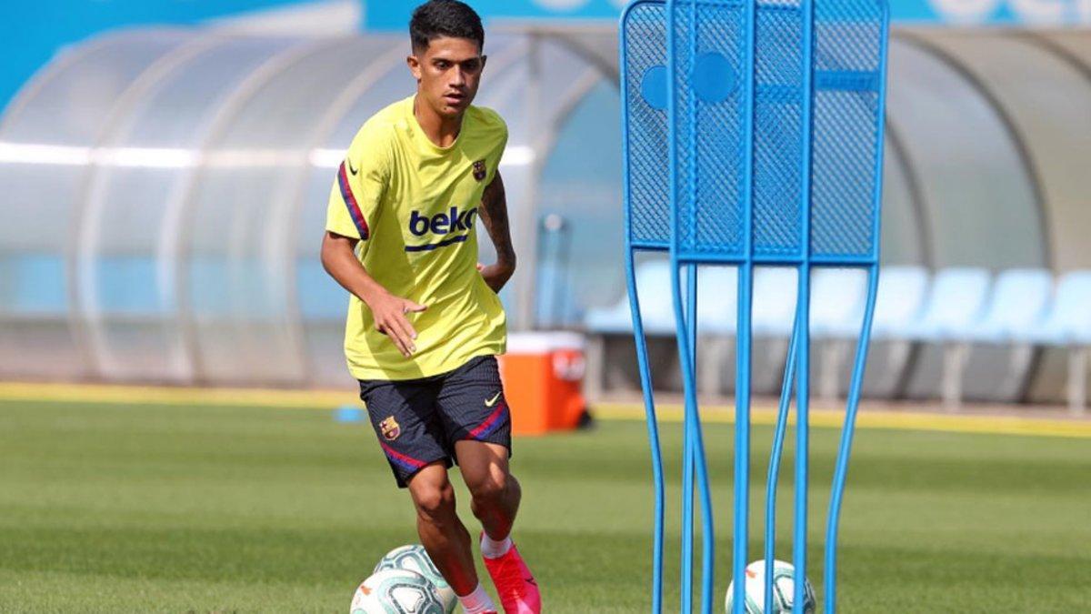 Gustavo Maia, en su primer entrenamiento como azulgrana