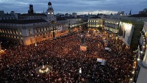 Concentració del 15-M a la Puerta del Sol, el maig del 2011.