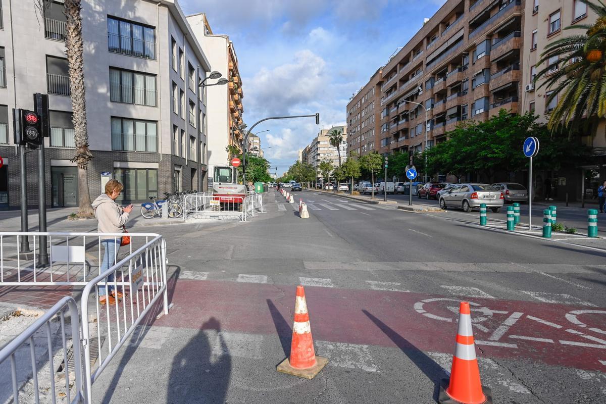 Obras del carril bici de Tres Forques.