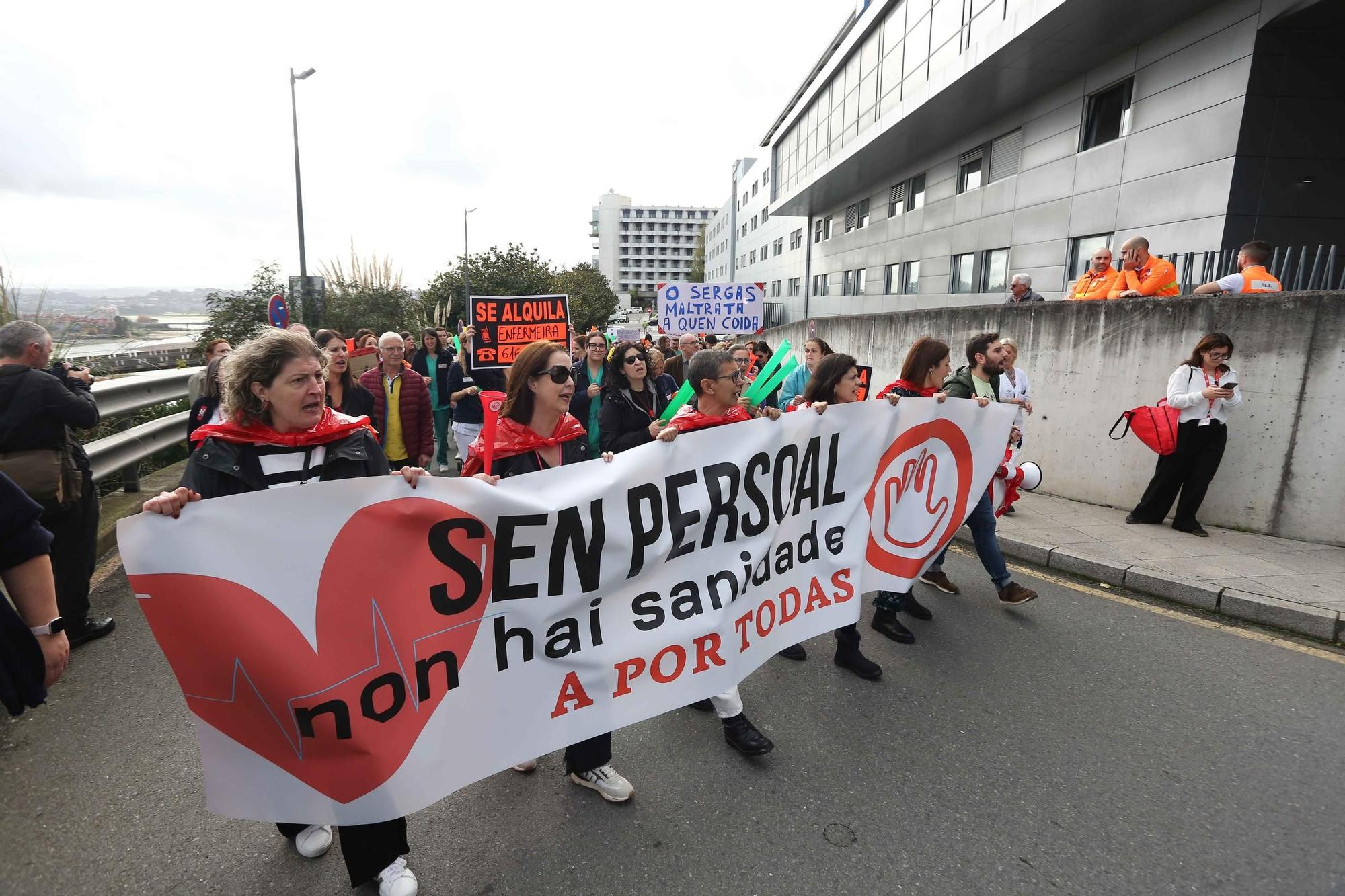 Enfermeras vuelven a manifestarse este jueves ante ocho hospitales de Galicia para reclamar mejores condiciones laborales