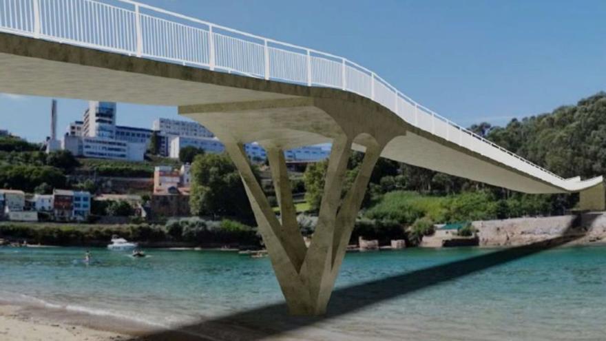 Recreación de la Xunta de la pasarela, vista desde Santa Cristina. |   // LA OPINIÓN