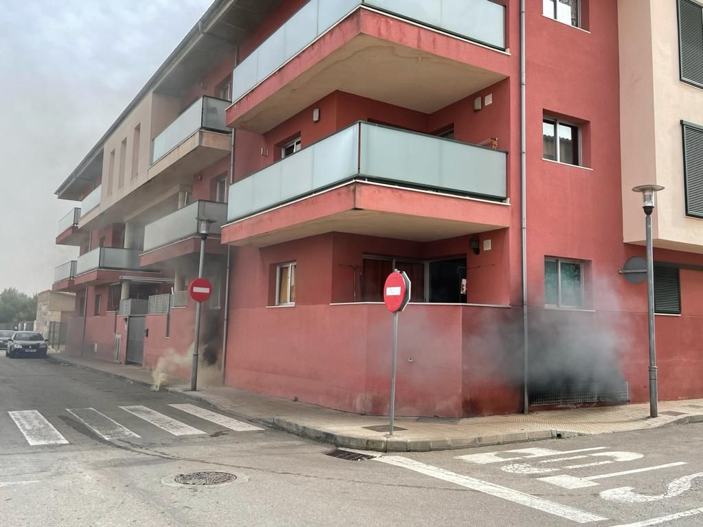 Incendio en un aparcamiento subterráneo en sa Pobla