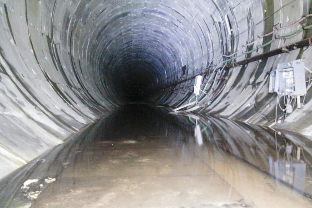 Imágenes del "tunelón" del metrotrén inundado.