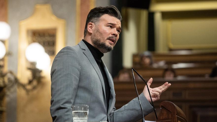 El portavoz de ERC en el Congreso, Gabriel Rufián, en una sesión plenaria