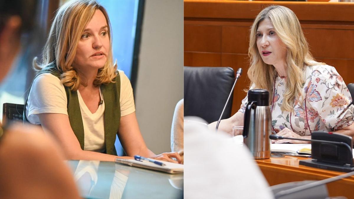 La líder del PSOE, Pilar Alegría, y la vicepresidenta del Gobierno, Mar Vaquero.