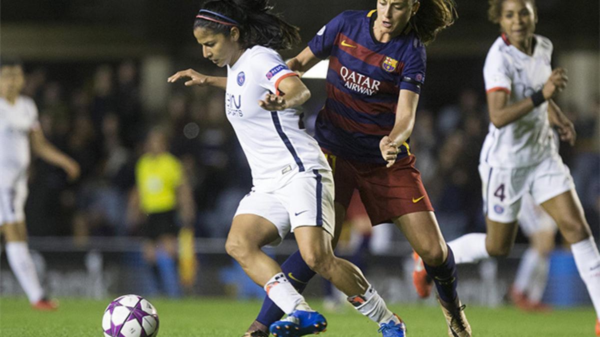 Shirley Cruz, en el partido disputado en el Mini Estadi ante el Barça