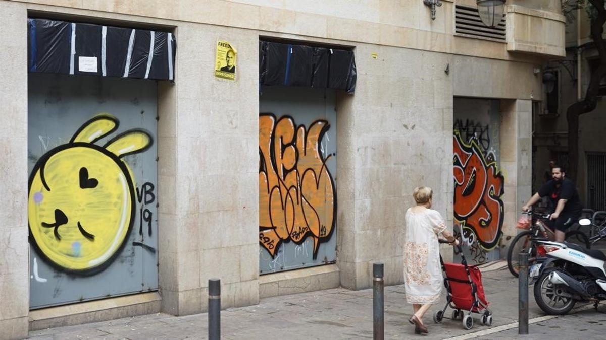 Oficinas bancarias cerradas en Barcelona.