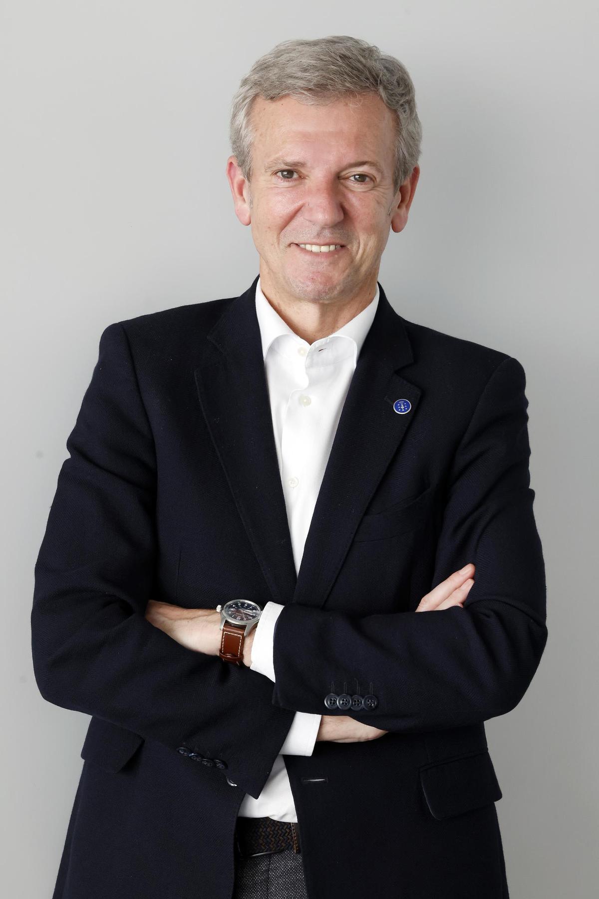 Alfonso Rueda, presidente de la Xunta de Galicia, en la sede de Vigo