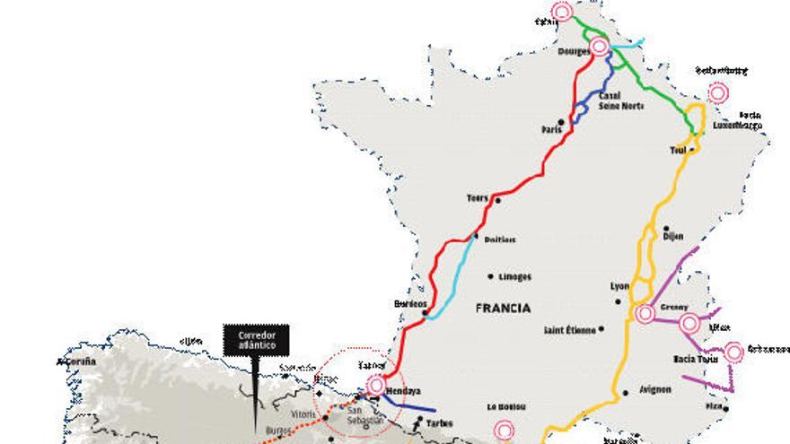 Zonas elegidas por el Gobierno para desarrollar las autopistas ferroviarias