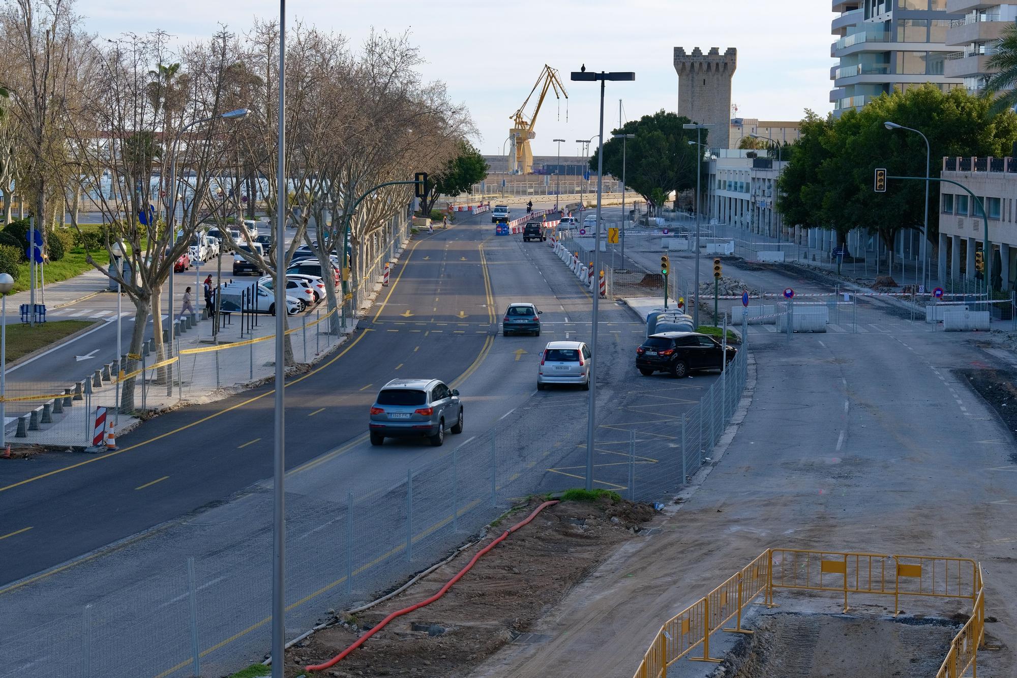 Las fotos de la evolución de obras del Paseo Marítimo de Palma después de tres meses de trabajos