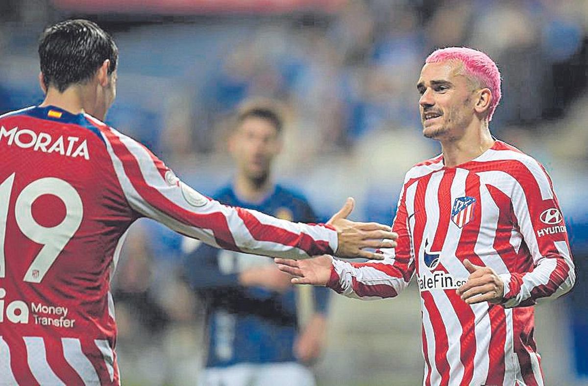 Morata y Griezmann, en el Tartiere