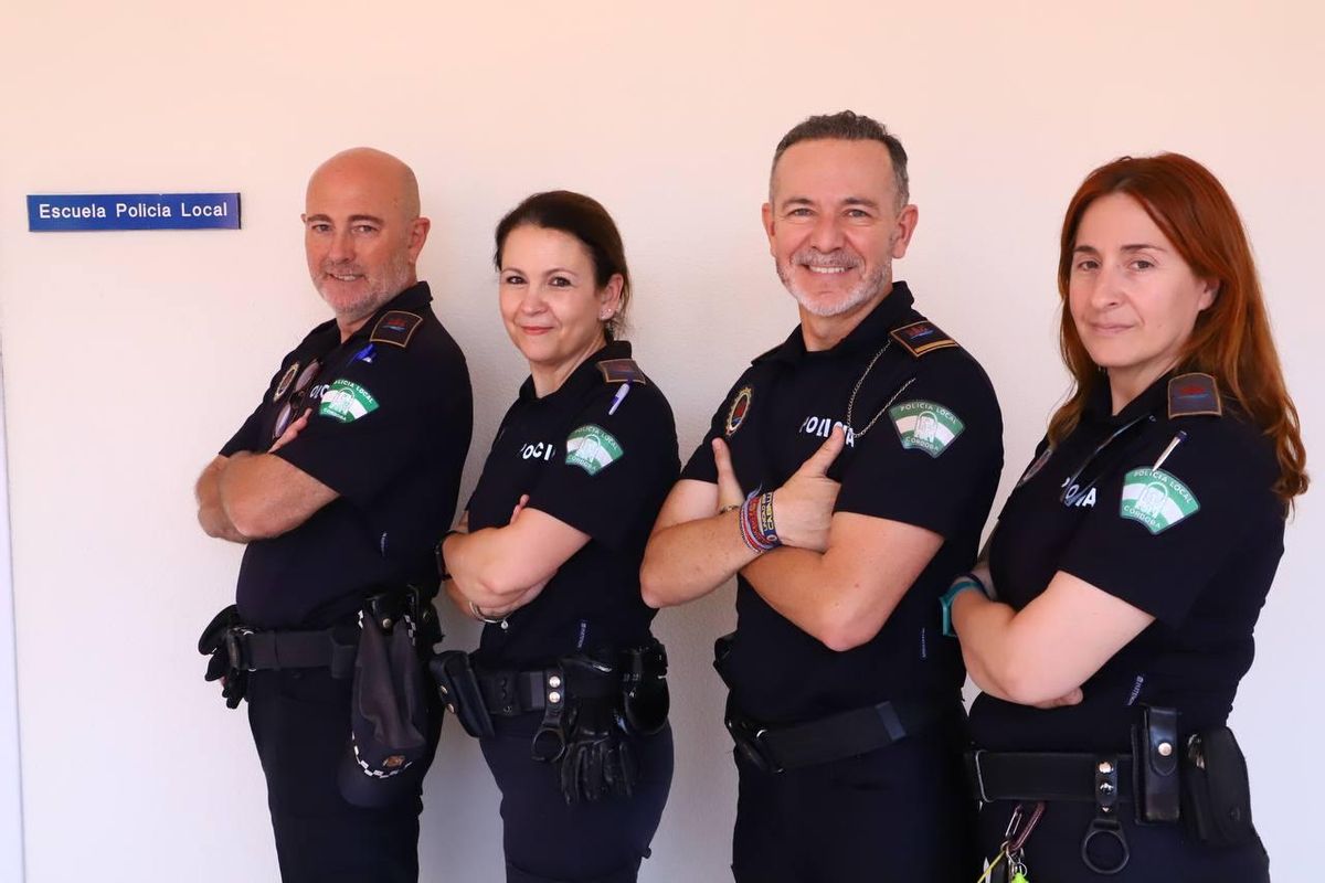 Jesús Macías, Auxiliadora Mata, Juan Jesús Alcántara y María Martínez, agentes tutores de la Policía Local.
