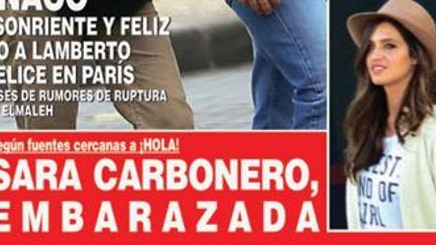 Anuncio en ¡Hola! con la noticia del embarazo de Sara Carbonero.