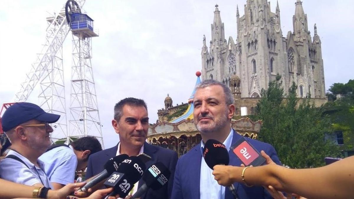 Collboni en el Tibidabo este lunes.