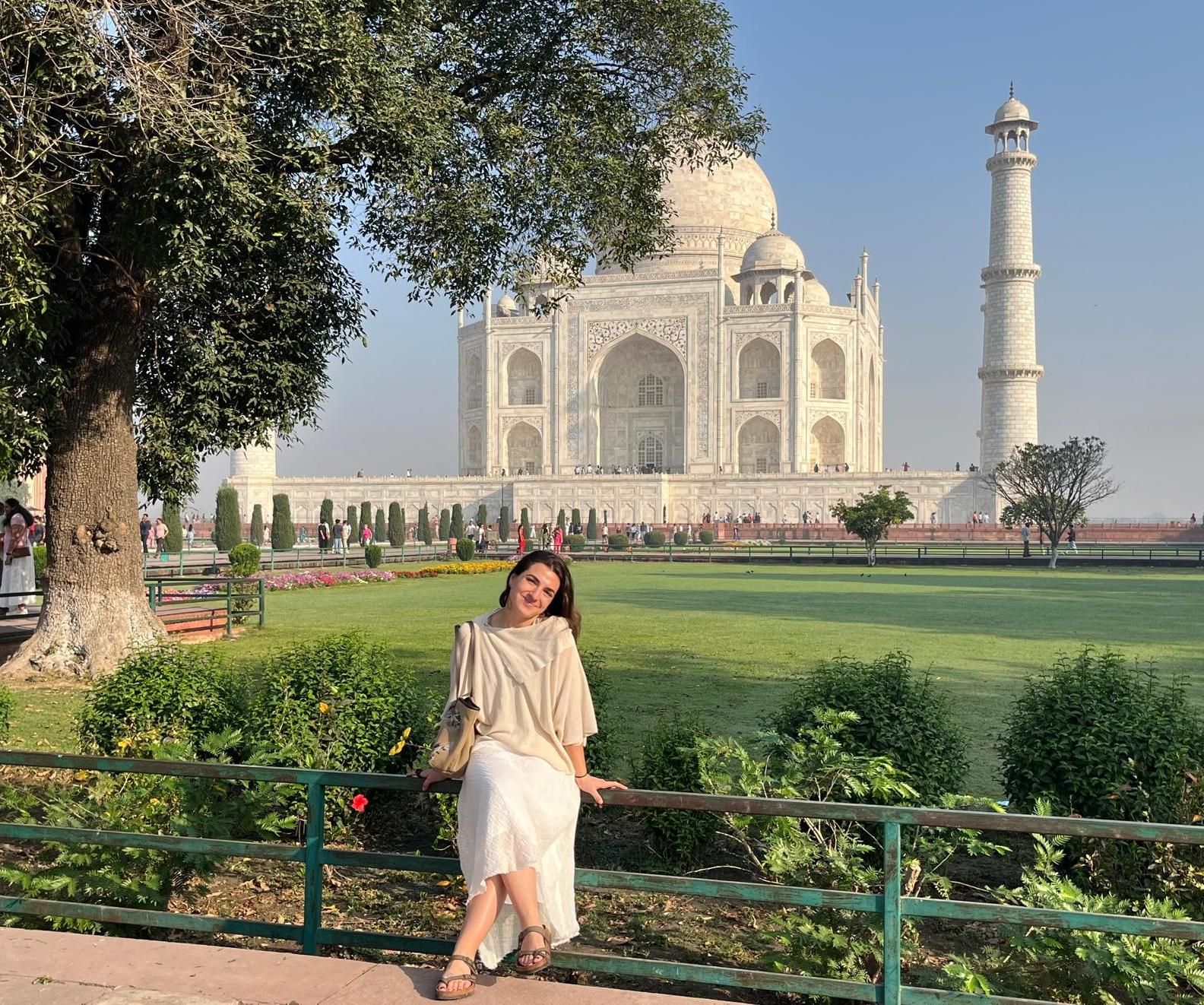 María Rodo Vázquez en el Taj Mahal, en la India.