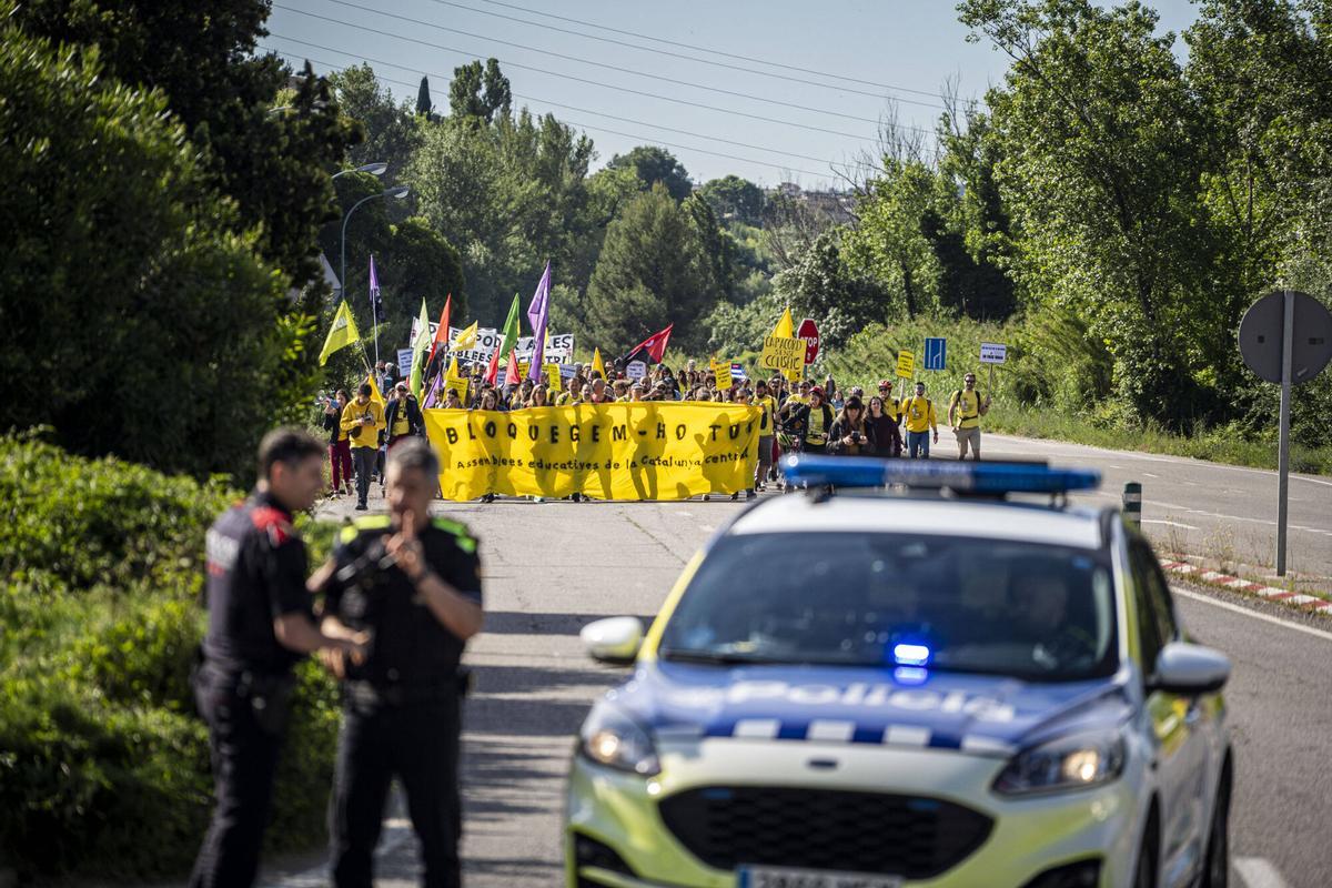 Les fots de la jornada de vaga dels docents a la Catalunya central aquest dijous