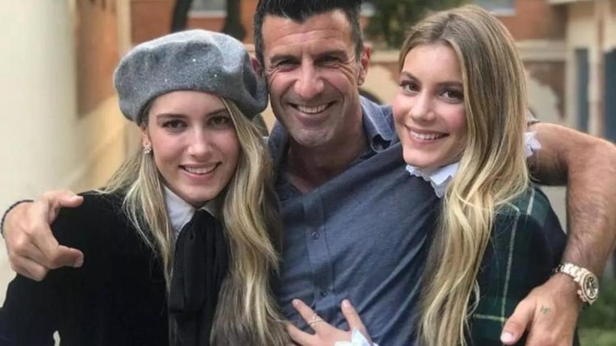 Luís Figo amb les seves dues filles