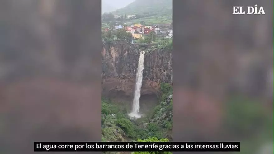 El agua corre por los barrancos de Tenerife gracias a las intensas lluvias