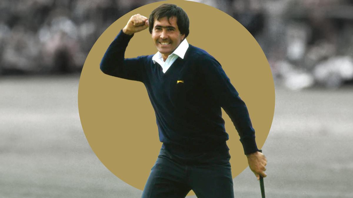 Severiano Ballesteros celebra su victoria en el Open de 1984.