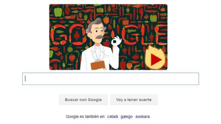 Wilbur Scoville, en el &#039;doodle&#039; de Google.