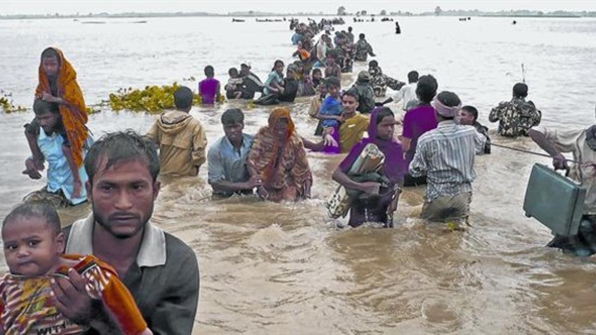 Desplazados por inundaciones, en una escena del documental 'Climate refugees'.