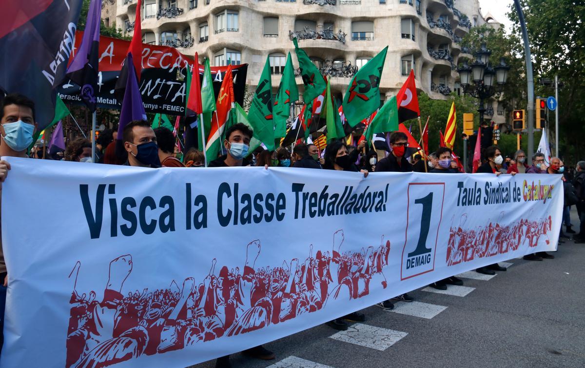 El sindicalisme alternatiu congrega 700 persones a BCN per al Primer de Maig