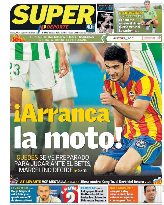 Portada SUPERDEPORTE viernes 14 de septiembre 2018