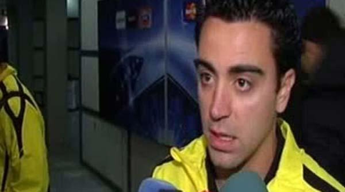 Xavi, després del partit contra el Panathinaikos.