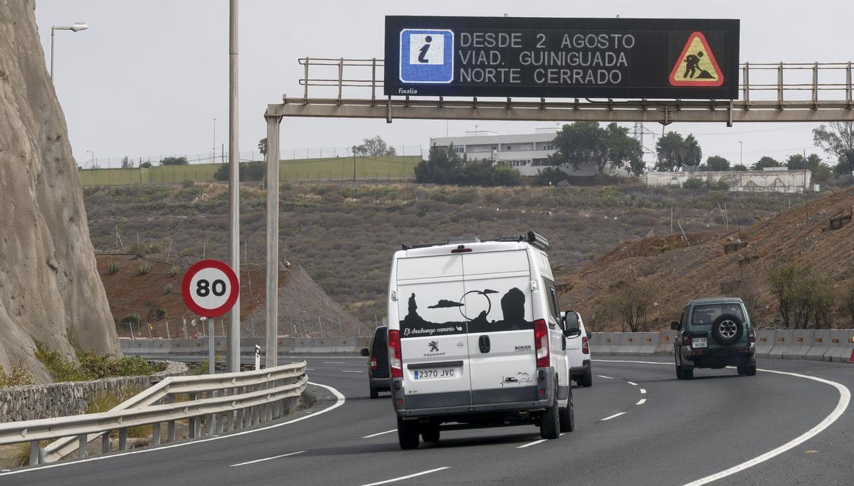 Zonas de cortes de tráfico en el Guiniguada