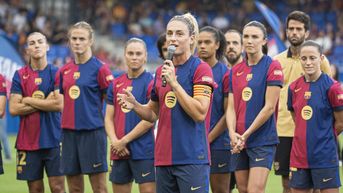 Alexia Putellas durante la presentación del equipo femenino del Futbol Club Barcelona de la temporada 2024-2025 durante el Gamper