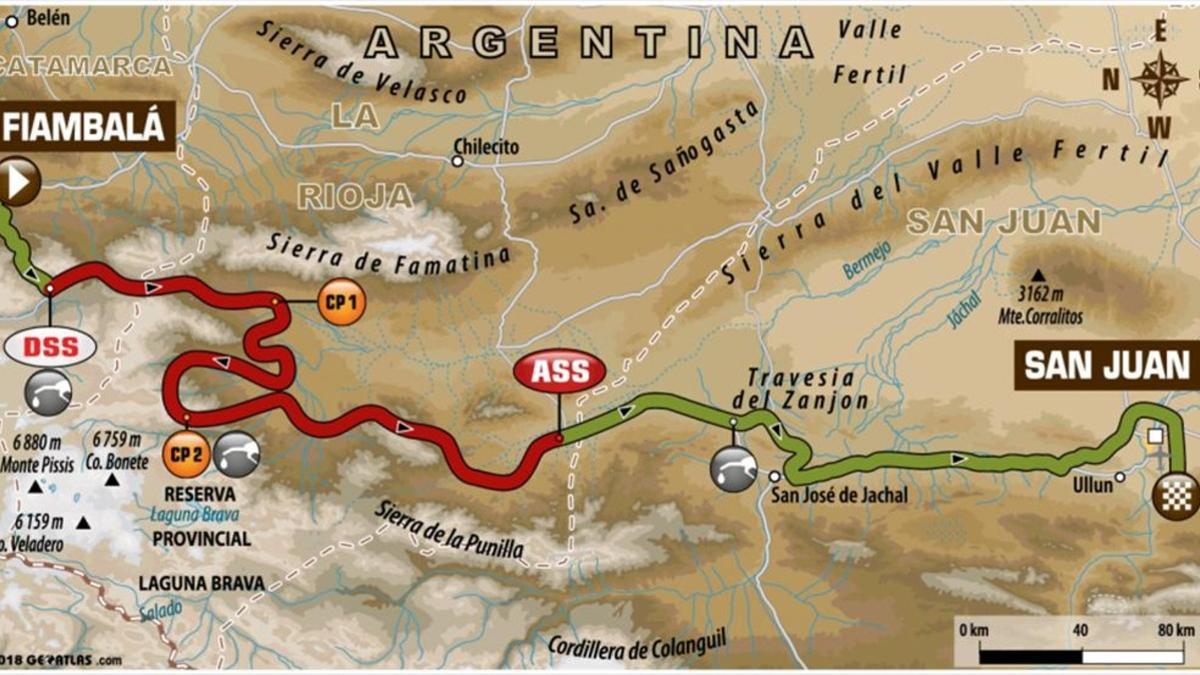 Este es el recorrido de la duodécima etapa del Dakar 2018