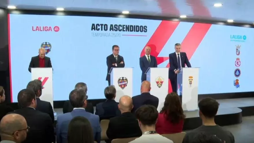 Acto de bienvenida de LaLiga a los clubes ascendidos para la temporada 2025/2026