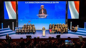 Marine Le Pen interviene en el congreso del Frente Nacional en Lille.