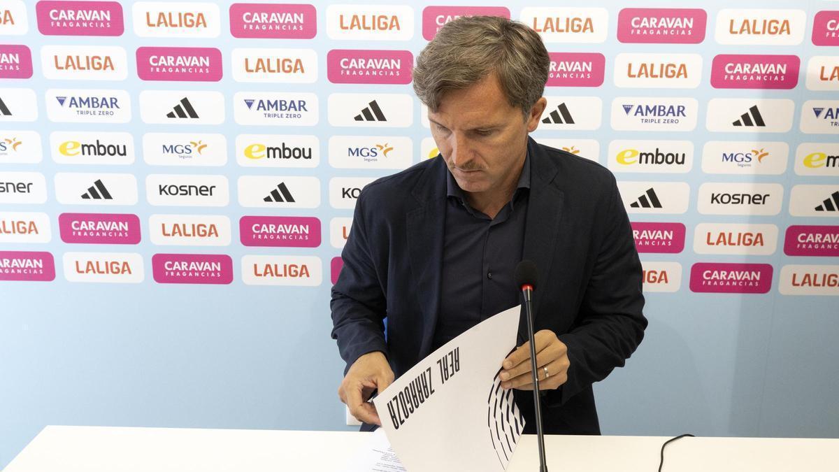 Lalo Arantegui, durante la presentación del proyecto deportivo del equipo.