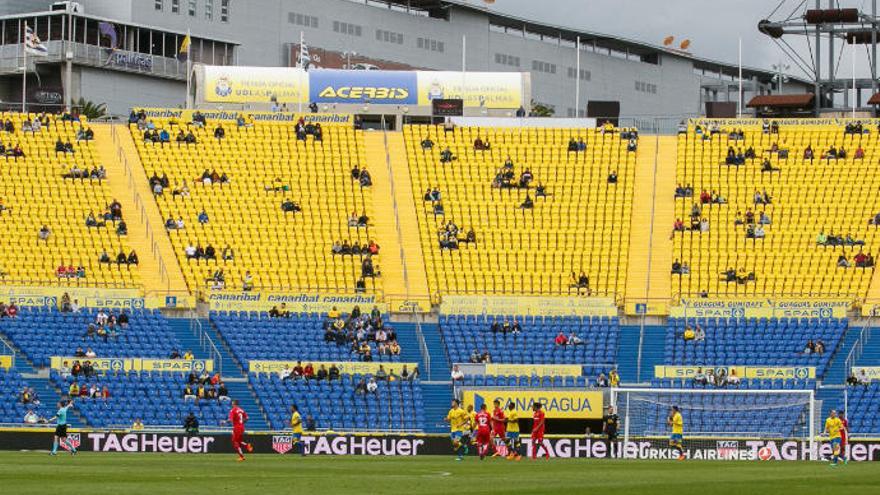 Imagen de la grada de Curva, en el pulso ante el Getafe.