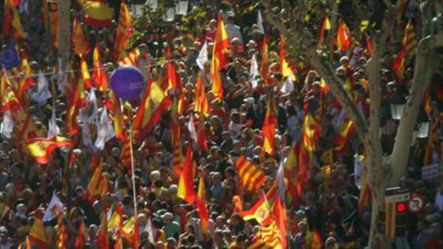 Blick auf die Demonstration in Barcelona.