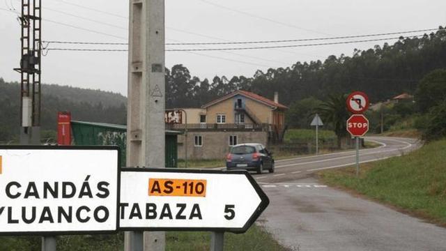 Tramo de la carretera entre Candás y Tabaza.