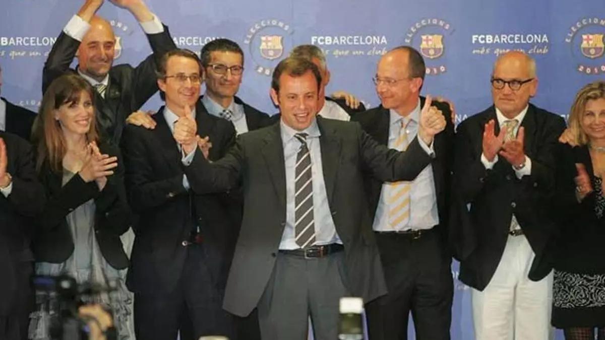 Sandro Rosell, ganador de las elecciones a la presidencia del Barça de 2010