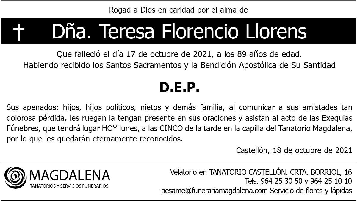 Dña. Teresa Florencio Llorens