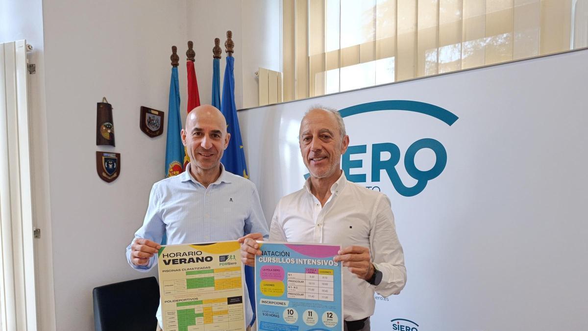Por la izquierda, Virginio Ramírez, director del PDM, y Jesús Abad, concejal de Deportes.