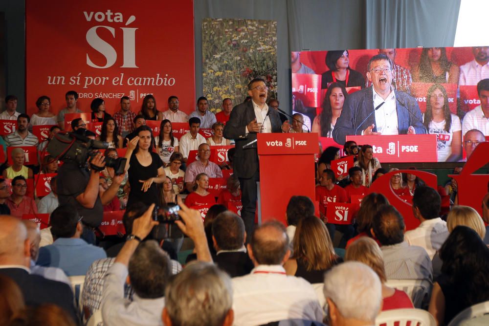 Mitin de Pedro Sánchez en l'Umbracle