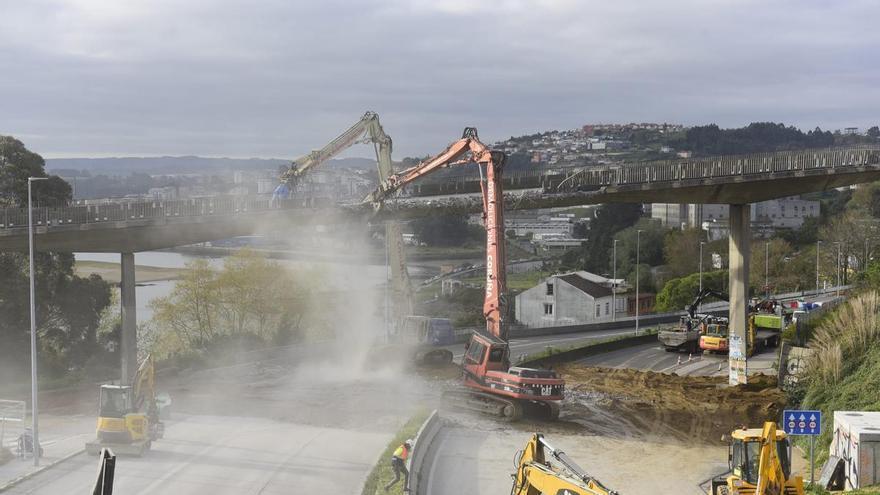 La demolición del viaducto de A Pasaxe, en A Coruña: una obra en tres tramos con derribos desde primera hora