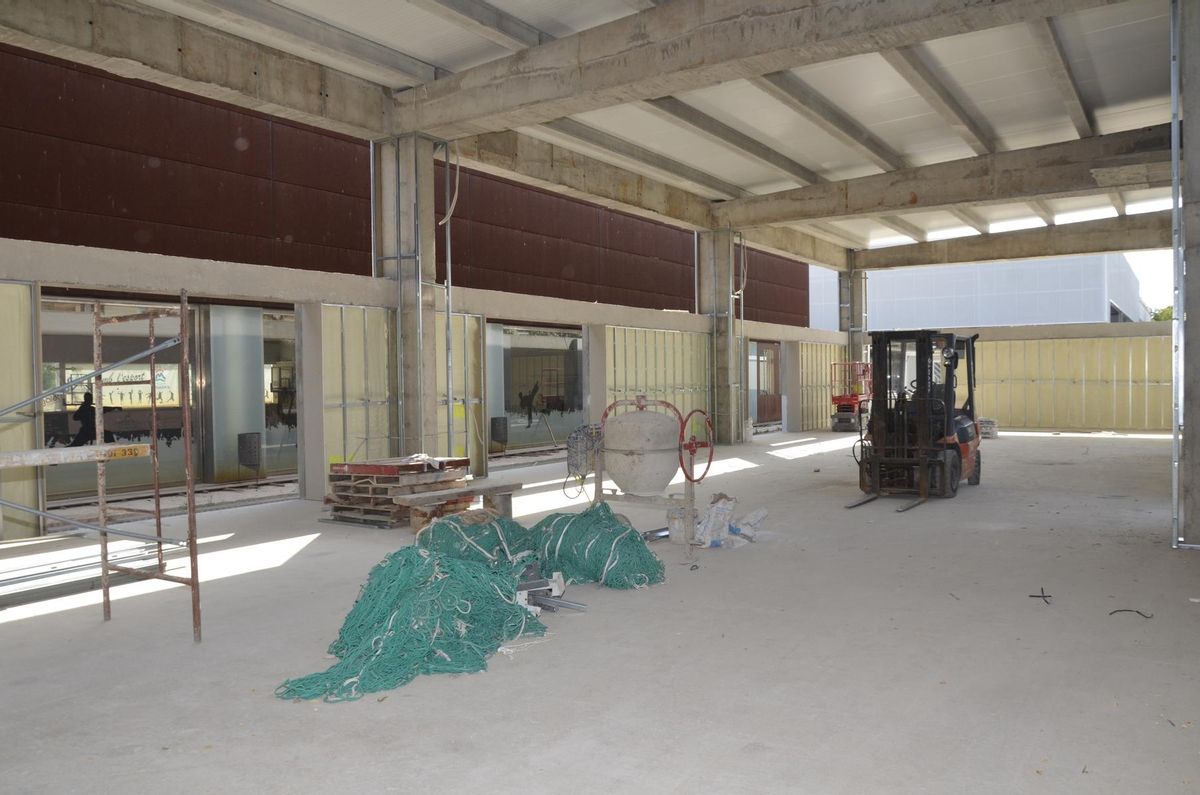Obras de ampliación del polideportivo.