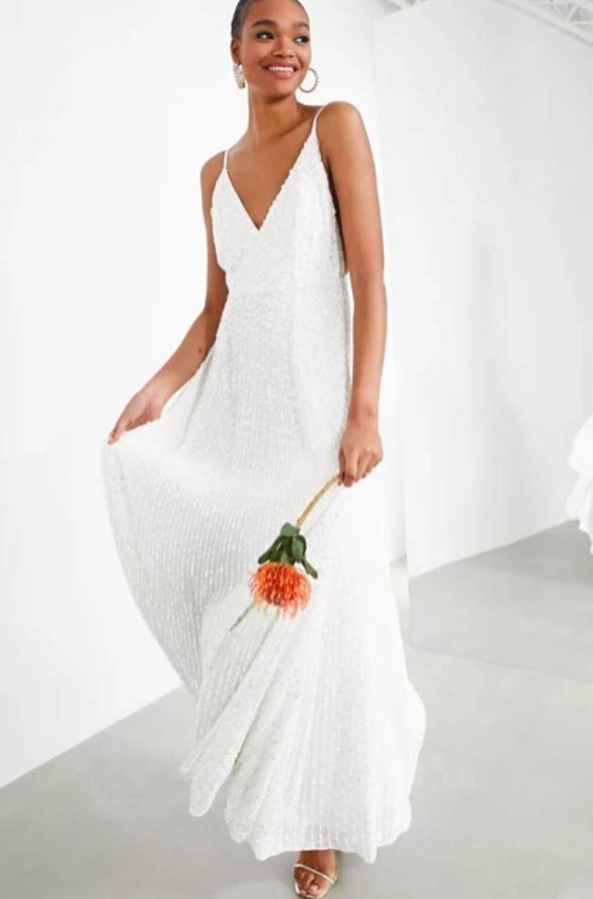 Vestido de novia de tirantes con lentejuelas Joni de ASOS EDITION