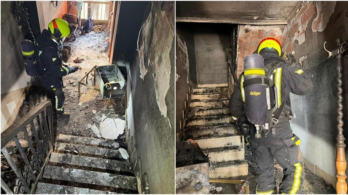 Dos niños de 8 y 10 años trasladados al hospital tras un incendio en una vivienda de Burriana