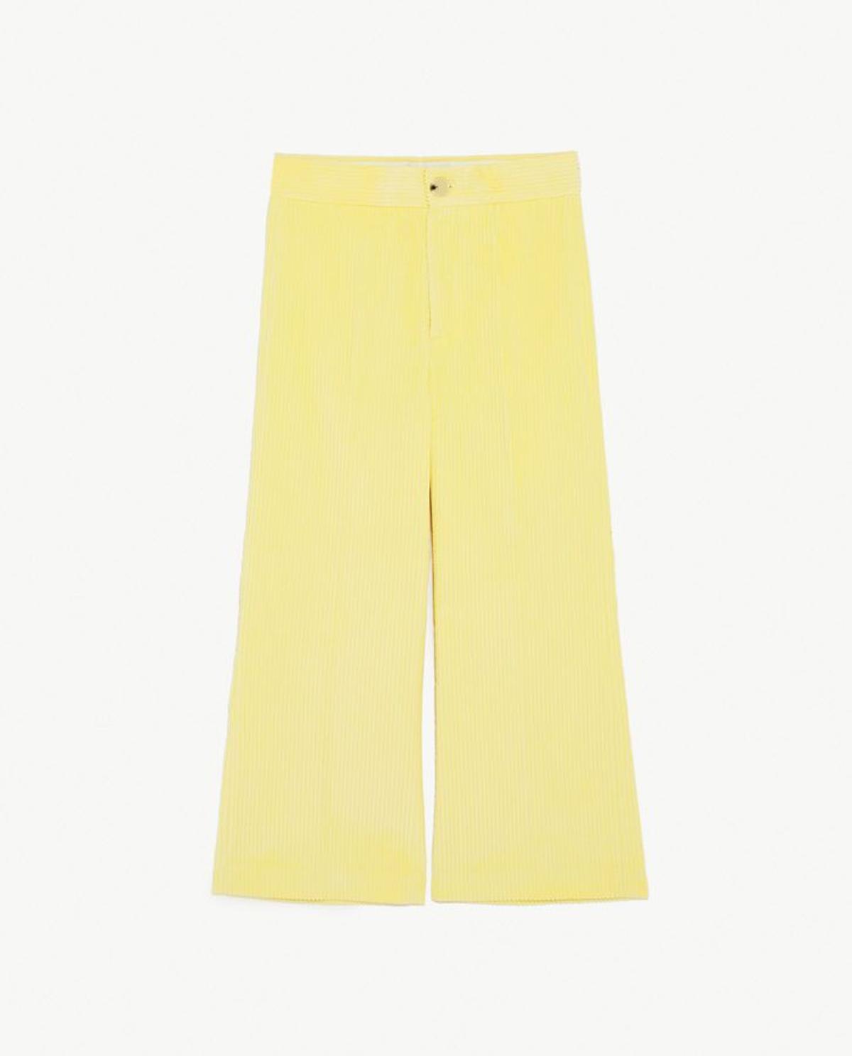 Trajes de Zara en colores pastel: 'culotte' amarillo