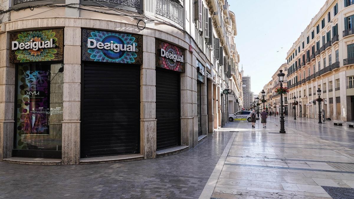 Imagen de comercios en el Centro Histórico durante el confinamiento.