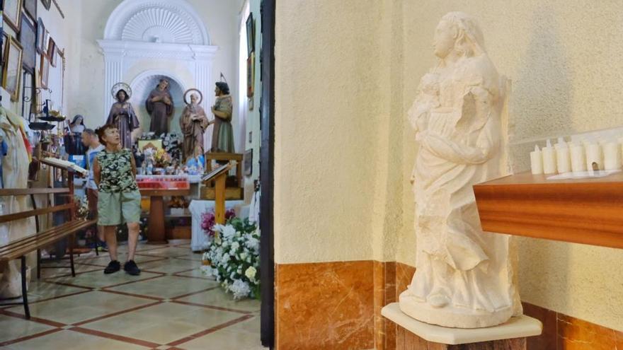 La escultura de la Virgen tras su restauración